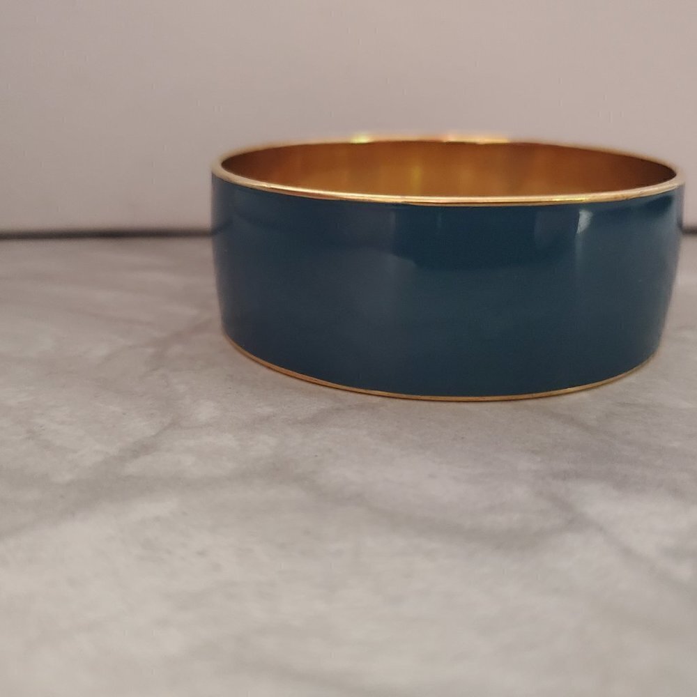 💙 Vintage Y2k 00s 2000's J.Crew Deep Blue Thick Wide Bangle 💙 - Picture 4 of 9